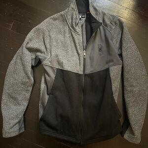 Spyder Men's Charcoal and Black Zip Up Performance Jacket